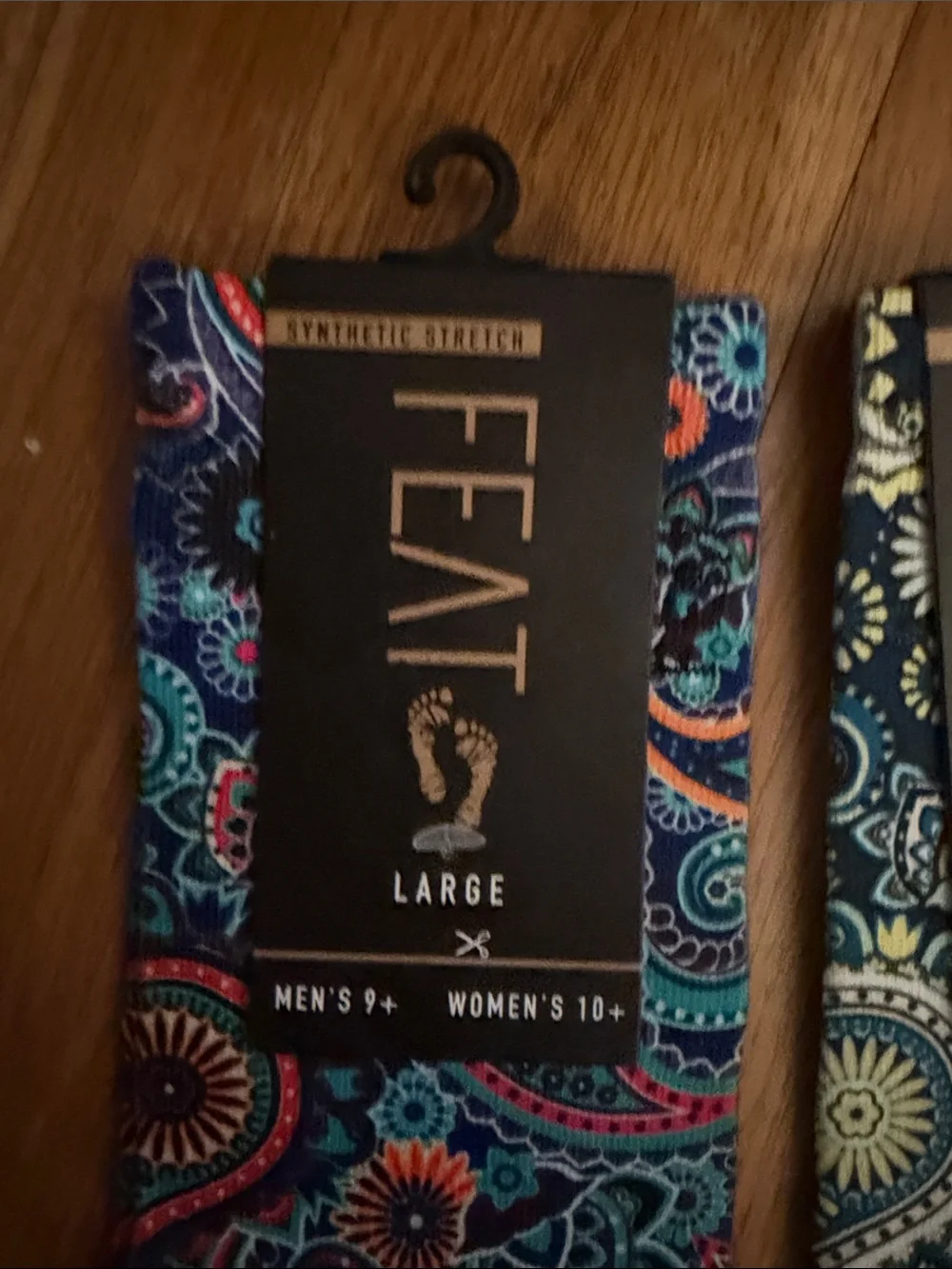 Men's Large Paisley Crew Socks - Blue & Teal 2 pairs